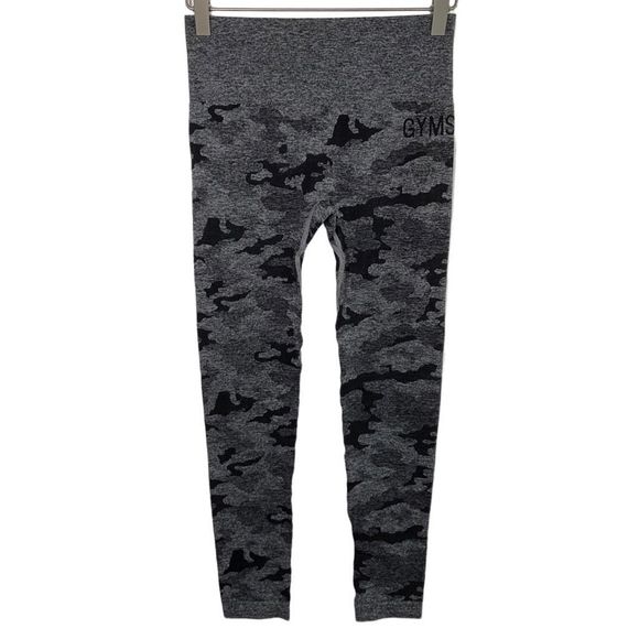 Gymshark Pants - Gymshark Black Gray Camo Scrunch Bum Seamless Leggings Small